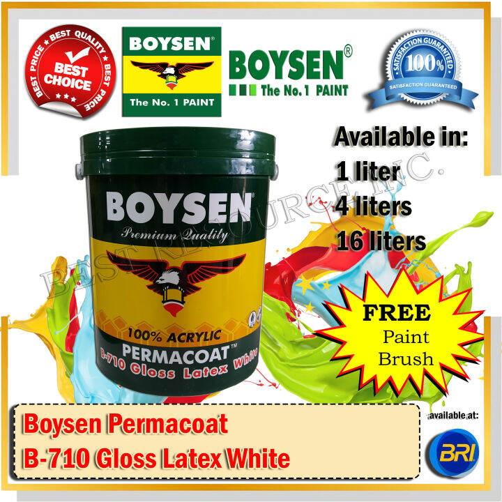 Boysen Premium Quality BS 710 Gloss Latex White 1 liter 4 liters 16 liters Lazada PH