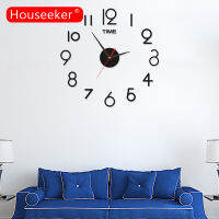 Houseeker อะคริลิ Minimalist นาฬิกาแขวนตัวเลข Diy Wall Clock สติกเกอร์ Home Office Decor Modern Silent Wall Clock