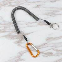 Carabiner Kawat Lanyard Gantungan Kunci Kunci Antihilang Lanyard Kunci Tali Ditarik Kawat Tali Carabiner Kawat Tali Elastis Alat Pancing