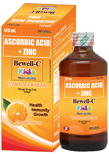 Vitamin C And Zinc For Kids BEWELL C Kids Vitamin C + Zinc Syrup 120ml | Lazada PH