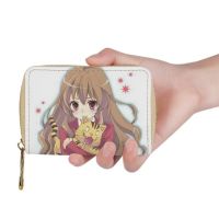 ซองใส่บัตรเครดิตหนังลาย Toradora Aisaka Taiga อนิเมะนามบัตรกระเป๋าสตางค์ใส่กระเป๋าของผู้หญิง