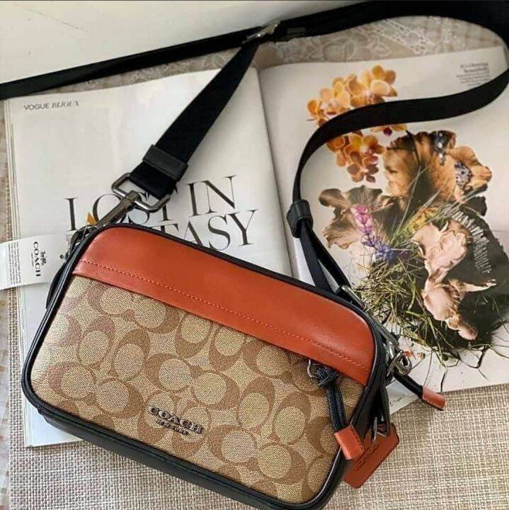 Original Coach Graham Crossbody In Colorblock Canvas Logo F83133 Tan