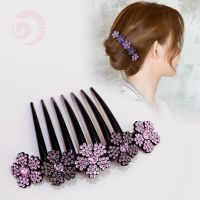 Korean diamond inlaid flower womens curly hair combed in summer popular hair accessories exquisite headwear