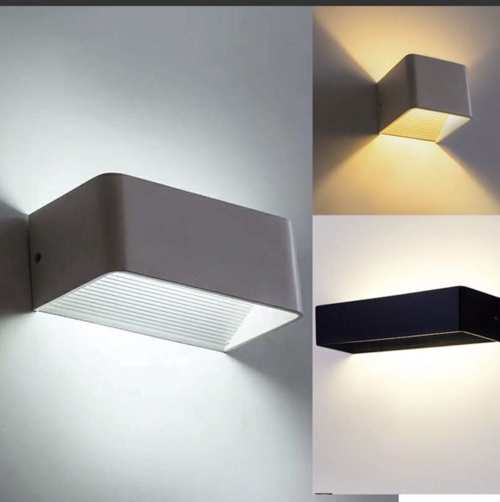 wall-lamp-ไฟกิ่งติดผนัง-ส่อง2ด้าน-ขึ้น-ลง-ทรงยาว-20cm-โมเดิล-เรียบง่าย-สีดำ-สีขาว