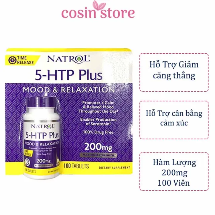 Viên uống Natrol 5HTP Plus Mood & Relaxation 200 mg 100 viên của Mỹ hỗ
