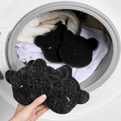 เจียงเครื่องกำจัดขนสัดว์เลี้ยง2อิน1ที่เครื่องซักผ้า Bola Laundry รูปหมีที่เสื้อผ้าที่นำกลับมาใช้ใหม่ได้ผ้าสำลีฟองน้ำขัดทำความสะอาดขนสุนัขแมวโซฟา