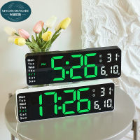 XMDS clock 13 inch minimalist sitting and hanging dual purpose living room clock, large font electronic clock, multiple sets of alarm clocks, temperature on the same screen every week lvk