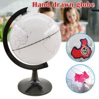 Paintable And Erasable Globe Model Plastic Erasing World Map Drawing Tellurian DIY Teaching Implement With 4 Brush FOU99