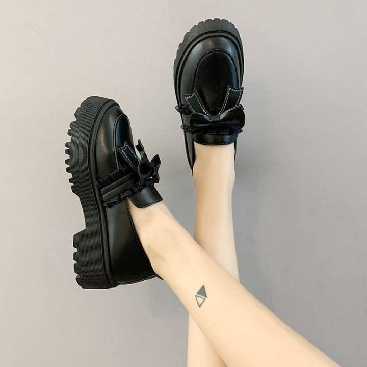 starlight-angela-free-shipping-ส่งฟรี-รองเท้าหนังฉบับภาษาเกาหลีของผู้หญิง2023ฤดูร้อนใหม่-ins-รองเท้าเดี่ยวหนารองเท้าเสริมส้น