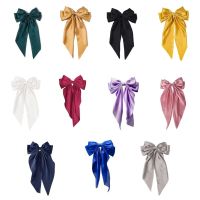 Satin Hair Bows Hair Barrettes Accessory for Infant Large Bowknot Hairpin