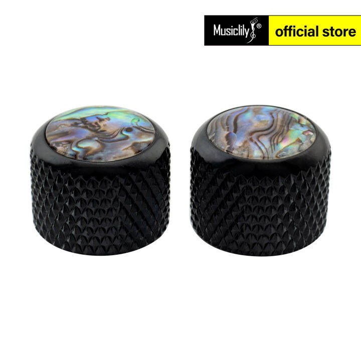 Musiclily Pro Fine 24 Splines Steel Abalone Top Dome Knobs Pushon