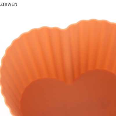 ZHIWEN 8ชิ้นถ้วยซิลิโคนคัพเค้กแบบไม่ติดใช้ซ้ำได้แม่พิมพ์อบเค้กพุดดิ้งมัฟฟินขนมอบเค้ก