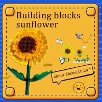 Sunflower Building Block Flower Diy Assembled Sun Flower Toy Gifts Holiday Day Toys ValentineS Plant Decoration TeacherS B4T4