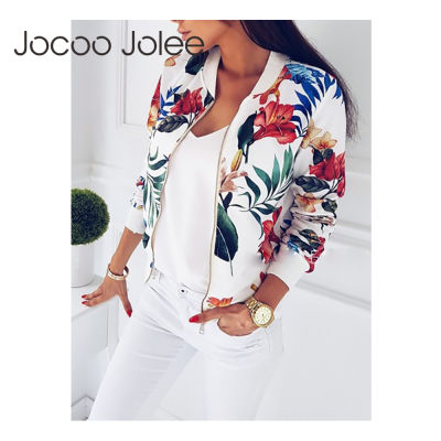 Jocoo Jolee Floral Sprint Fashion Bomber Jacket Women Long Sleeve Basic Coats Casual Thin Slim Windbreaker Outerwear 2018 New