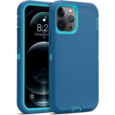 For iPhone 12 Pro Max Case iPhone 13 Pro max, Full Body Protection Heavy Duty Shock Absorption 3 in 1 Silicone Rubber with Hard PC Phone Case Cover