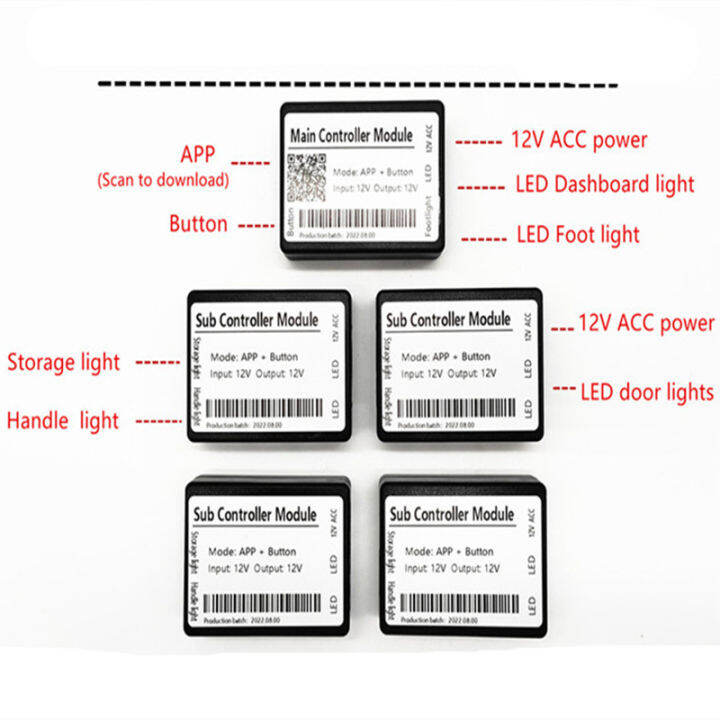 for-led-strip-bluetooth-controller-module-for-replace-18-in-1-led-car-ambient-lights-rbg-64-color-interior-acrylic-strip-light