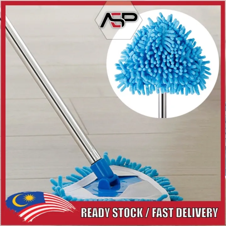 hot ASPBEST READY STOCK Segi Tiga Mop Lantai 180 Degree Rotatable