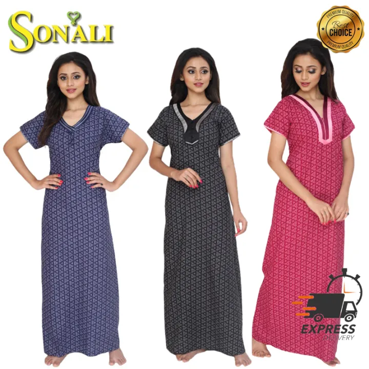 Sonali Premier Quality Cotton Comfy Night Wear Nighty / House Coats
