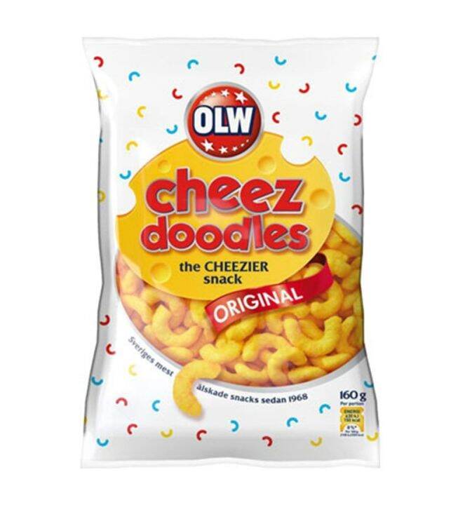 OLW Cheez Doodles Original ชีซ ดูเดิ้ลส์ ขนมข้าวโพดอบกรอบ 160g. Lazada.co.th