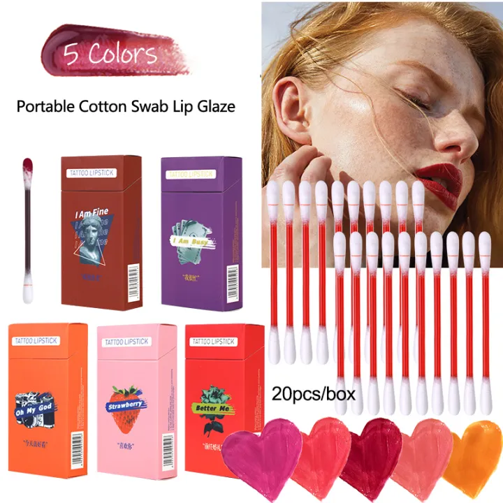 20pcs/set Lipstick Microbrush Long Lasting Waterproof Disposable