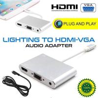 Lightning To HDMI VGA Audio Adapter 3 In 1 Converter For iPhone 6 6S 7 Plus iPad