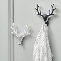 Creative Deer Head Wall Hook Self Adhesive Home Storage Hanger Hooks Free Punch Towels Key Holder Organizer Accessories Picture Hangers Hooks