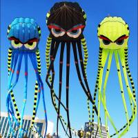 3D 8เมตรสี่สี Octopus Kite สัตว์ขนาดใหญ่ Soft Kite กลางแจ้ง Inflatable Kite ผู้ใหญ่ Kite Easy To Fly ไนลอนทนต่อการฉีกขาด