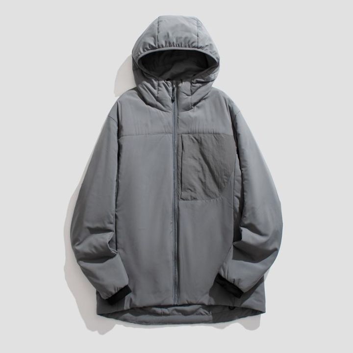 arcteryx-นกบ้านใหม่รุ่น2022สีกลางแจ้งผ้าห่มกันลมเปลือกนุ่มกระเป๋าซิป-hooded-เพิ่มเติมเสื้อคลุมผ้าฝ้าย