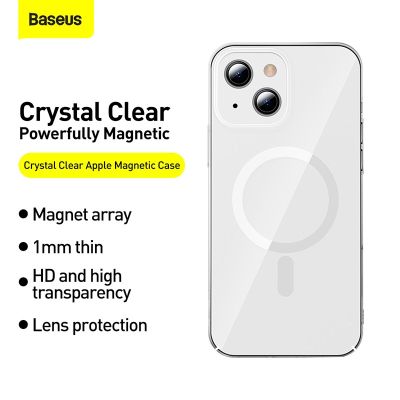 Baseus เคสโทรศัพท์แม่เหล็กคริสตัล เข้ากันได้กับ 13/12 (ฟิล์มกระจกนิรภัย แบบเต็ม + ชุดทําความสะอาด) แบบใส
