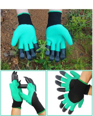Lehome ถุงมือทำสวนสีเขียว มีเล็บยาว 2 cm วัสดุ(Emulsion, Latex, yarn material)+ เล็บ(พลาสติกABS) กันน้ำและเชื้อโรค  SO-01-00170