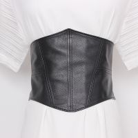 [A Needed] Plus Size Elastic Soft Pu Leather Corset Belt Female Waist Sweater Belts For Women Stretch Dress Cummerbunds Wide Big Waistband