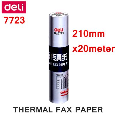 【discount】 （hgestore） 1ม้วน Deli กระดาษแฟ็กซ์ความร้อน A4 210มม. X 20เมตรเครื่องแฟกซ์ความร้อนกระดาษเคลือบ55กรัม X 50มม.