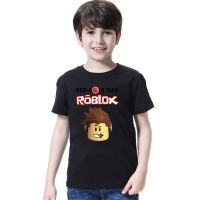 Roblox Summer Boy เสื้อยืดแขนสั้นเด็กการ์ตูนเสื้อยืดเสื้อผ้าวัยรุ่น