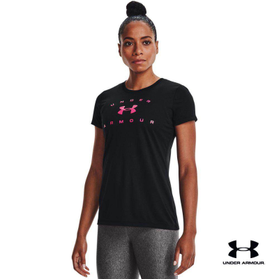 Under Armour UA Womens Tech™ Solid Logo Arch Short Sleeve อันเดอร์ อาร์เมอร์ เสื้อออกกำลังกาย สำหรับเพศหญิง