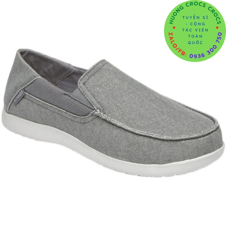 GIÀY VẢI BỐ CROCS SANTA CRUZ II SLIP ON CHO NAM MÀU XÁM 