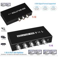 SDI 4 พอร์ตSDI Splitter Amplifier SDI Splitter 1X4 จำหน่ายด้วยPower Adapterสำหรับจอภาพโปรเจคเตอร์DVR SDI Splitter 1/2