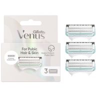 Gillette Venus Blade Refills For Pubic Hair &amp; Skin 3 Pack ชุดใบมีดโกนอุปกรณ์เสริมสำหรับด้ามมีดเฉพาะรุ่นสินค้านำเข้าจากออสเตรเลีย