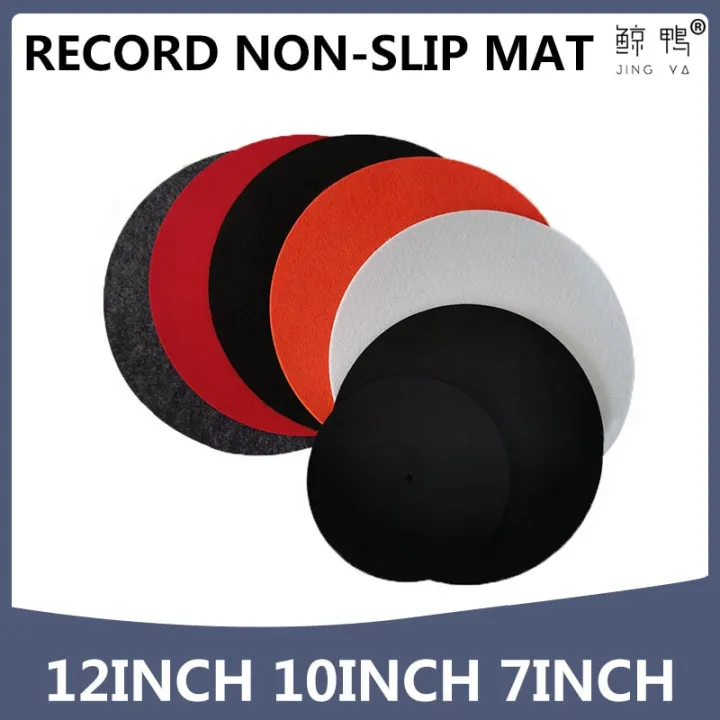 2pcs Record Player Felt Mats, 12 Inch Anti-Slip Anti-Static Turntable Slipmats For LP Vinyl Records, Improves Sound (White)