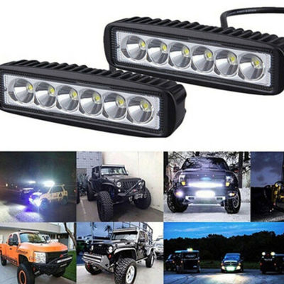 LEYOUFU ไฟ LED 18W 6 LED สำหรับรถยนต์สปอร์ตไลท์ DRL สว่างจ้ากันน้ำรถออฟโร้ดออโต้ SUV ไฟหน้ารถไฟหน้ารถบรรทุก12V