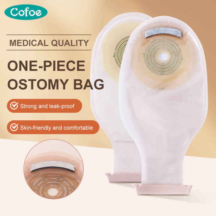 Cofoe 10pcs Stoma Bag Onepiece Colostomy Stoma Bag 2055mm Cut Size Ostomy Pouch with Charcoal