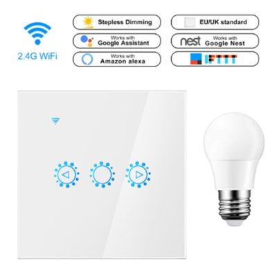 สวิตช์ควบคุมแบบสัมผัส Wi-Fi อัจฉริยะใหม่220V เครื่องหรี่ไฟใช้ได้กับ Google ผู้ช่วย Ewelink สวิตช์ไฟระบบสัมผัสอัจฉริยะ