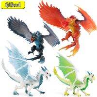 [AhQ ornaments] มินิของเล่นรูปนิยายวิทยาศาสตร์ Savage Flying Magic Dragon ไดโนเสาร์ Flaming Eagle รุ่นพลาสติก Action Figure คอลเลกชันเด็ก Toy