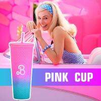 700ml Barbie Pink Cup With Straw Barbie Movie Peripheral Hold To Cold Designed Drinks Cup Accompanying T9M5