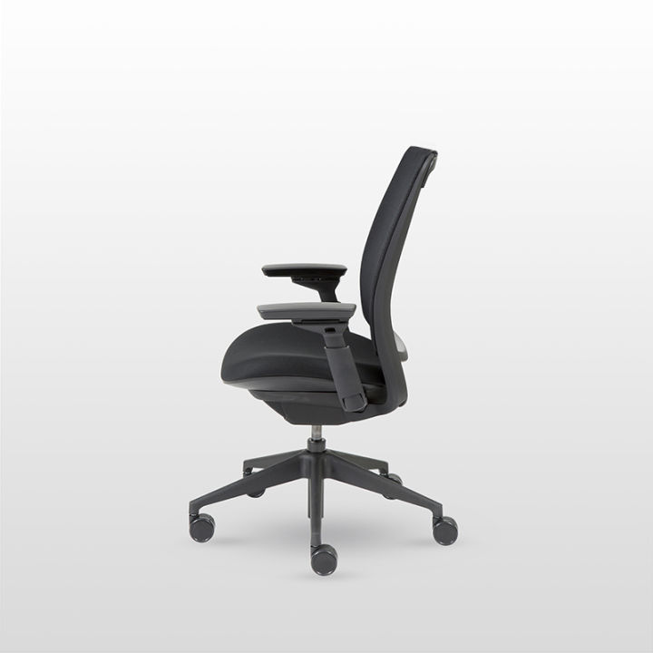 modernform-เก้าอี้เพื่อสุขภาพ-รุ่น-series-2-พนักพิงกลาง-หุ้มผ้าตาข่าย-3d-microknit-โครงดำ-เบาะผ้าสีดำ-เก้าอี้-steelcase-ergonomic-รับประกัน-12-ปี