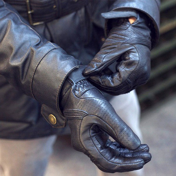 Motorcycle Glove Black Genuine Leather Motorbike Gants Moto GP Off Road Racing Gloves Men&amp;Women