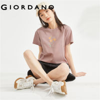 GIORDANO ผู้หญิง เสื้อยืดคอกลมแขนสั้นผ้าฝ้ายถัก สวนแห่งความลับ Free Shipping 05393387