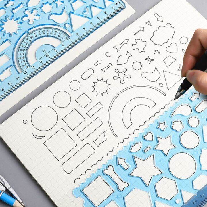 multi-shaped-plastic-ruler-painting-drawing-template-oval-geometric-template-curve-pattern-ruler-stationery-office-supplies