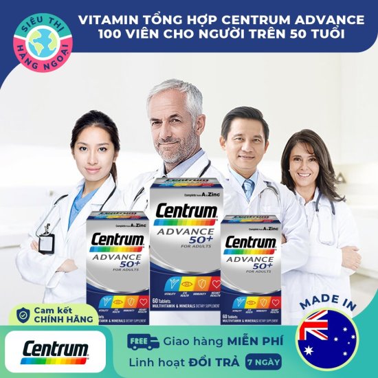 Vitamin tổng hợp cho người trên 50 tuổi centrum advance 50+ lọ 100 viên - ảnh sản phẩm 7