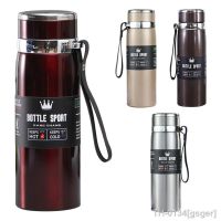 ☑ gsger 600ml/800ml/1000ml vácuo garrafa térmica de aço inoxidável portátil grande capacidade isolado tumbler com corda thermo escritório