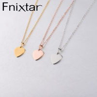 Fnixtar Love Heart Pendant Necklace Mirror Polished Stainless Steel Chain Necklace For Women Gift 10Piecelot